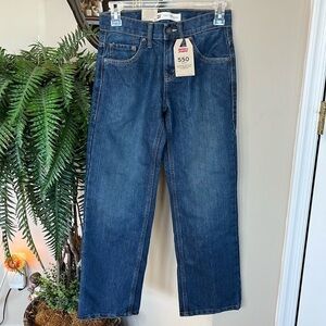 Brand New Levi's 550 Relaxed Denim Boys Blue Jeans Red Tab Adjustable Waistband